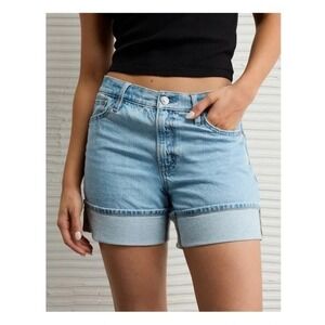 American Eagle Outfitters Strigid 6" Light Wash Rolled Hem Denim Shorts